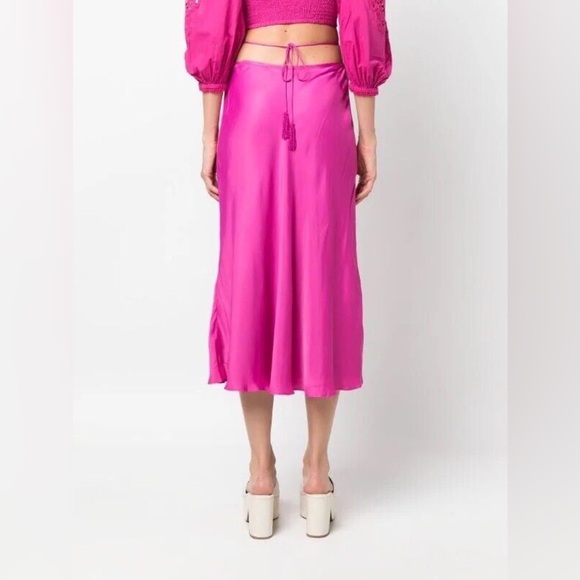 Farm Rio Lenzig Midi Skirt with beaded tie tassels - Picture 2 of 7